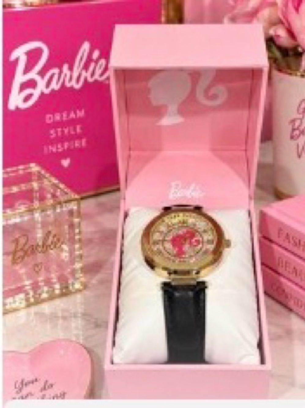 Barbie Watch with Black leather Strap
